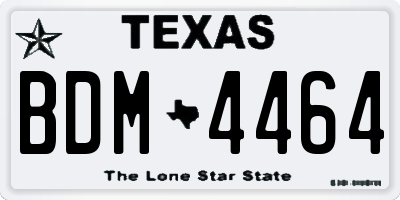 TX license plate BDM4464