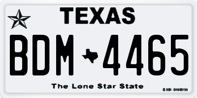 TX license plate BDM4465
