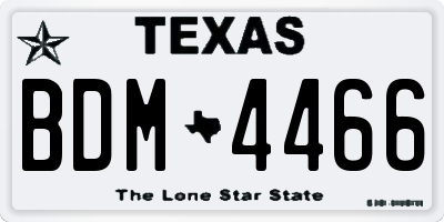 TX license plate BDM4466