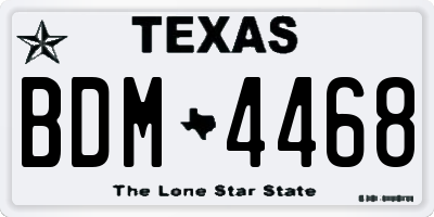 TX license plate BDM4468