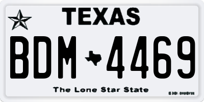 TX license plate BDM4469