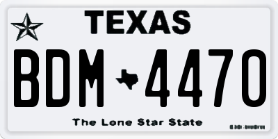 TX license plate BDM4470