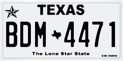 TX license plate BDM4471
