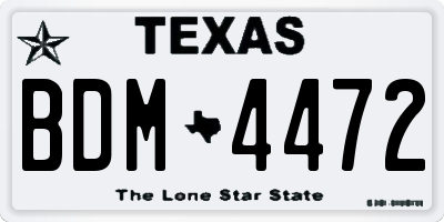 TX license plate BDM4472
