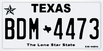 TX license plate BDM4473