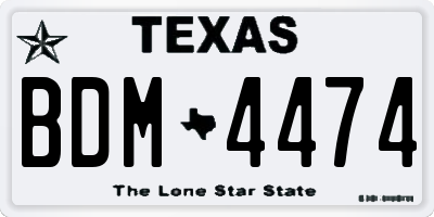 TX license plate BDM4474
