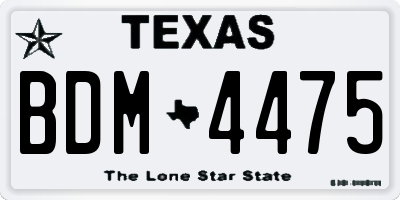 TX license plate BDM4475