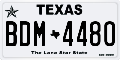 TX license plate BDM4480
