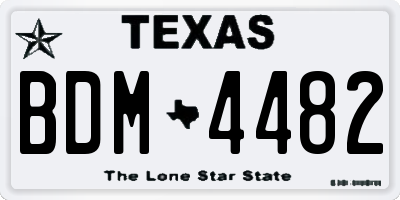 TX license plate BDM4482