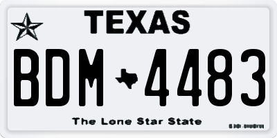 TX license plate BDM4483