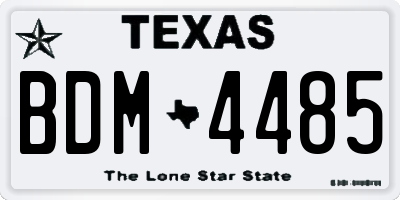 TX license plate BDM4485