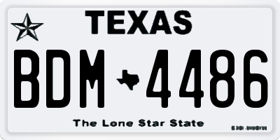 TX license plate BDM4486