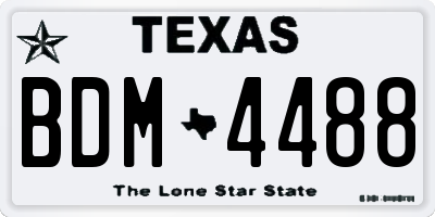 TX license plate BDM4488