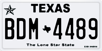 TX license plate BDM4489