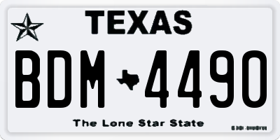 TX license plate BDM4490