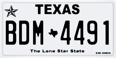 TX license plate BDM4491