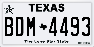 TX license plate BDM4493