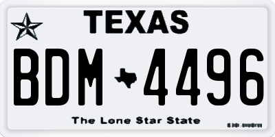 TX license plate BDM4496