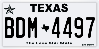 TX license plate BDM4497