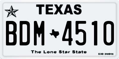 TX license plate BDM4510