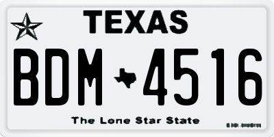 TX license plate BDM4516