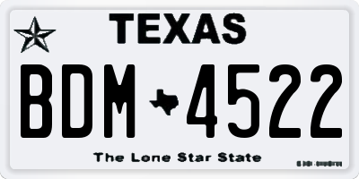 TX license plate BDM4522