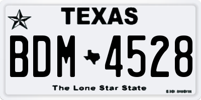 TX license plate BDM4528