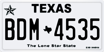 TX license plate BDM4535