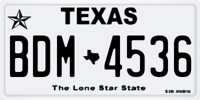 TX license plate BDM4536