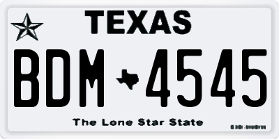 TX license plate BDM4545