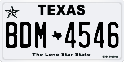TX license plate BDM4546
