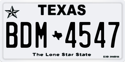 TX license plate BDM4547