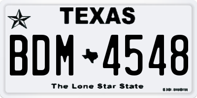 TX license plate BDM4548
