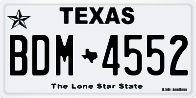 TX license plate BDM4552