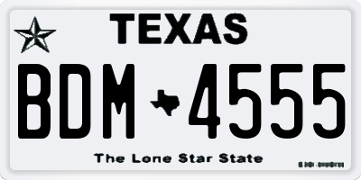 TX license plate BDM4555