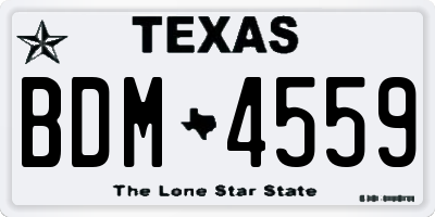 TX license plate BDM4559