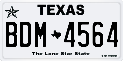 TX license plate BDM4564