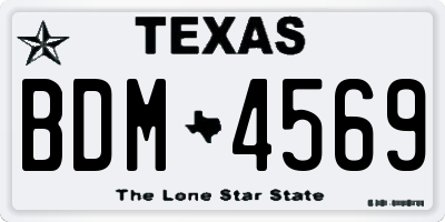 TX license plate BDM4569