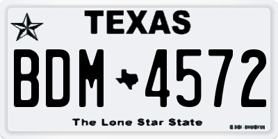 TX license plate BDM4572