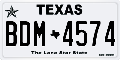 TX license plate BDM4574
