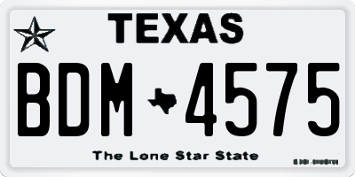TX license plate BDM4575