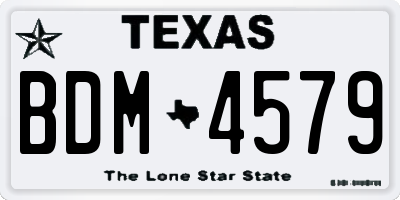 TX license plate BDM4579