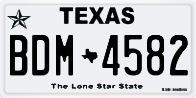 TX license plate BDM4582