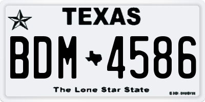TX license plate BDM4586