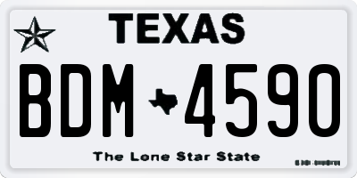 TX license plate BDM4590