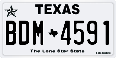 TX license plate BDM4591