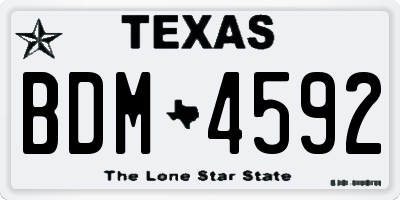 TX license plate BDM4592