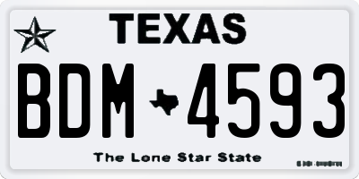 TX license plate BDM4593