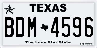 TX license plate BDM4596