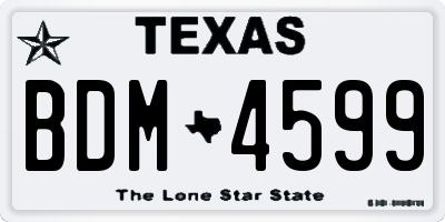 TX license plate BDM4599